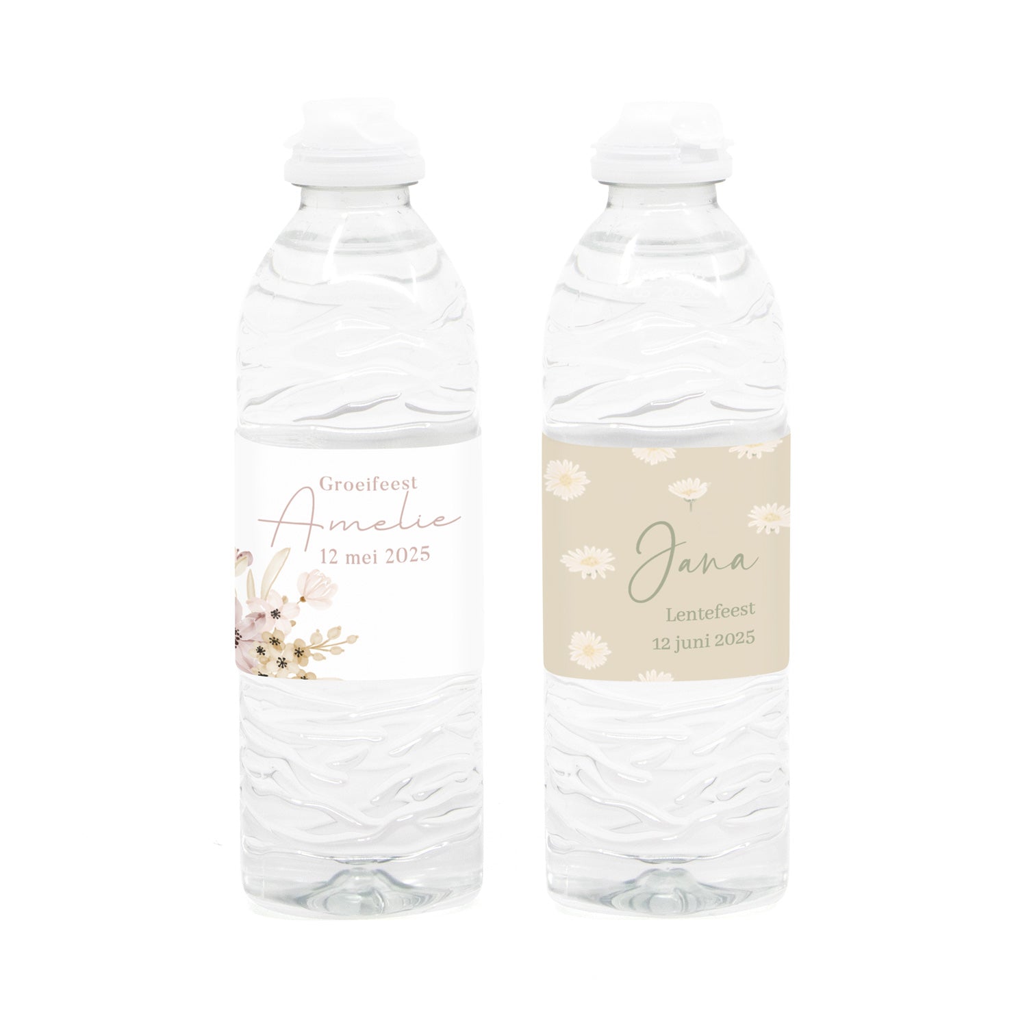 Flesje water met eigen etiket - Communie Meisje - Bedankjes.nl