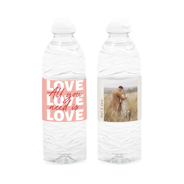 Flesje (kater)water met eigen wikkel - Trouwen Flesje (kater)water met eigen wikkel - Trouwen