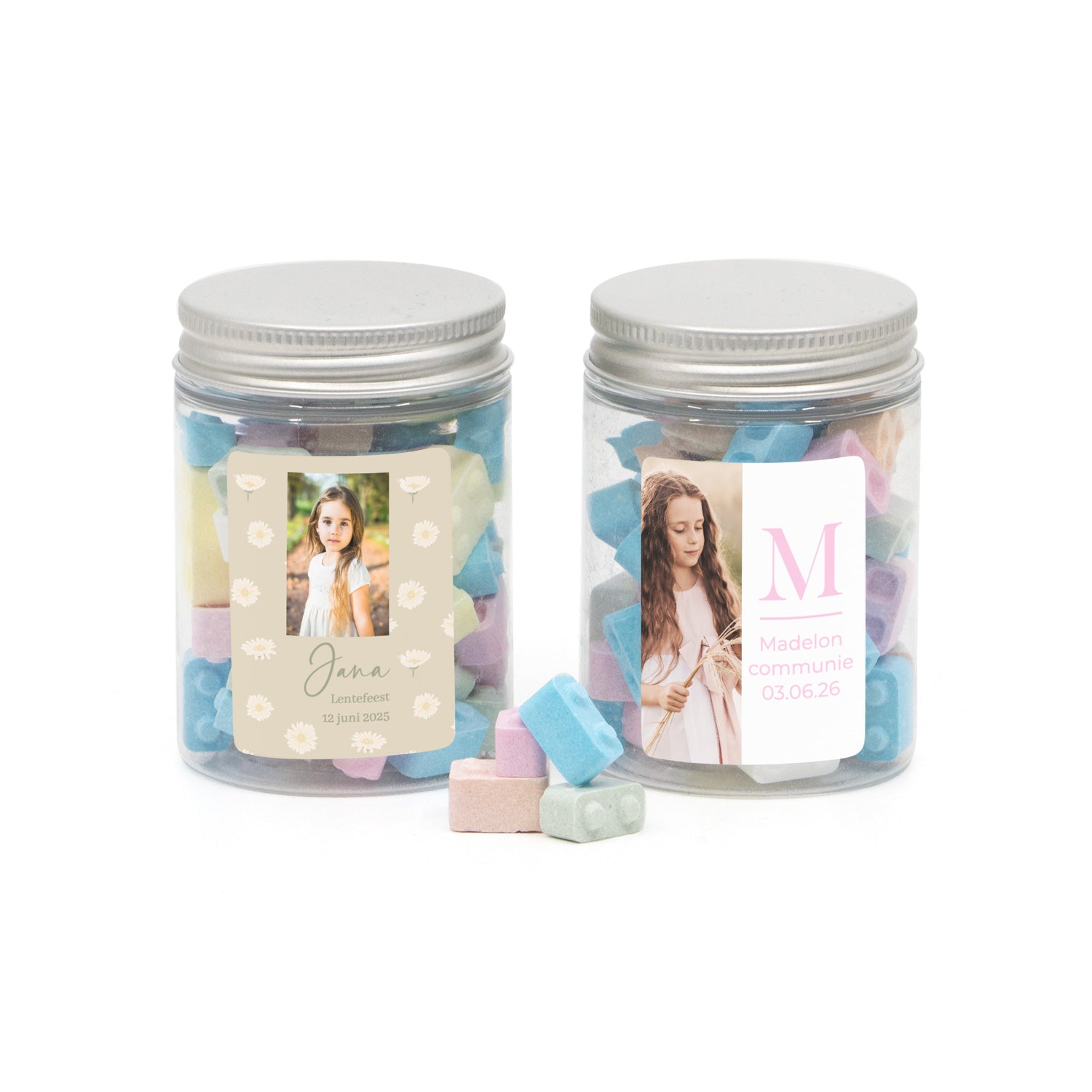 Potje met bouwsteentjes - Communie meisjes - Bedankjes.nl