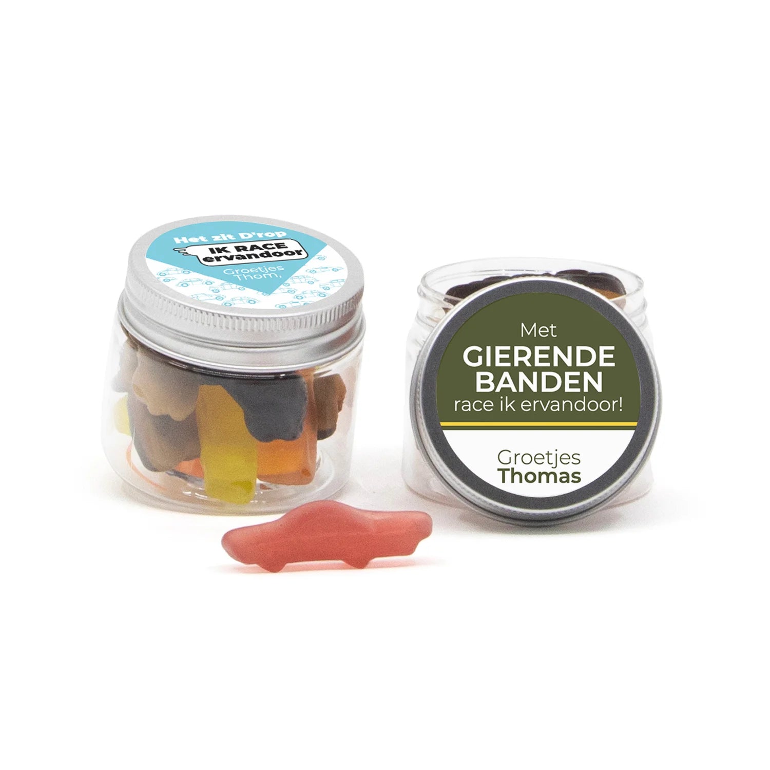 Ik race ervandoor! mini potje - Afscheid Collega's - Bedankjes.nl