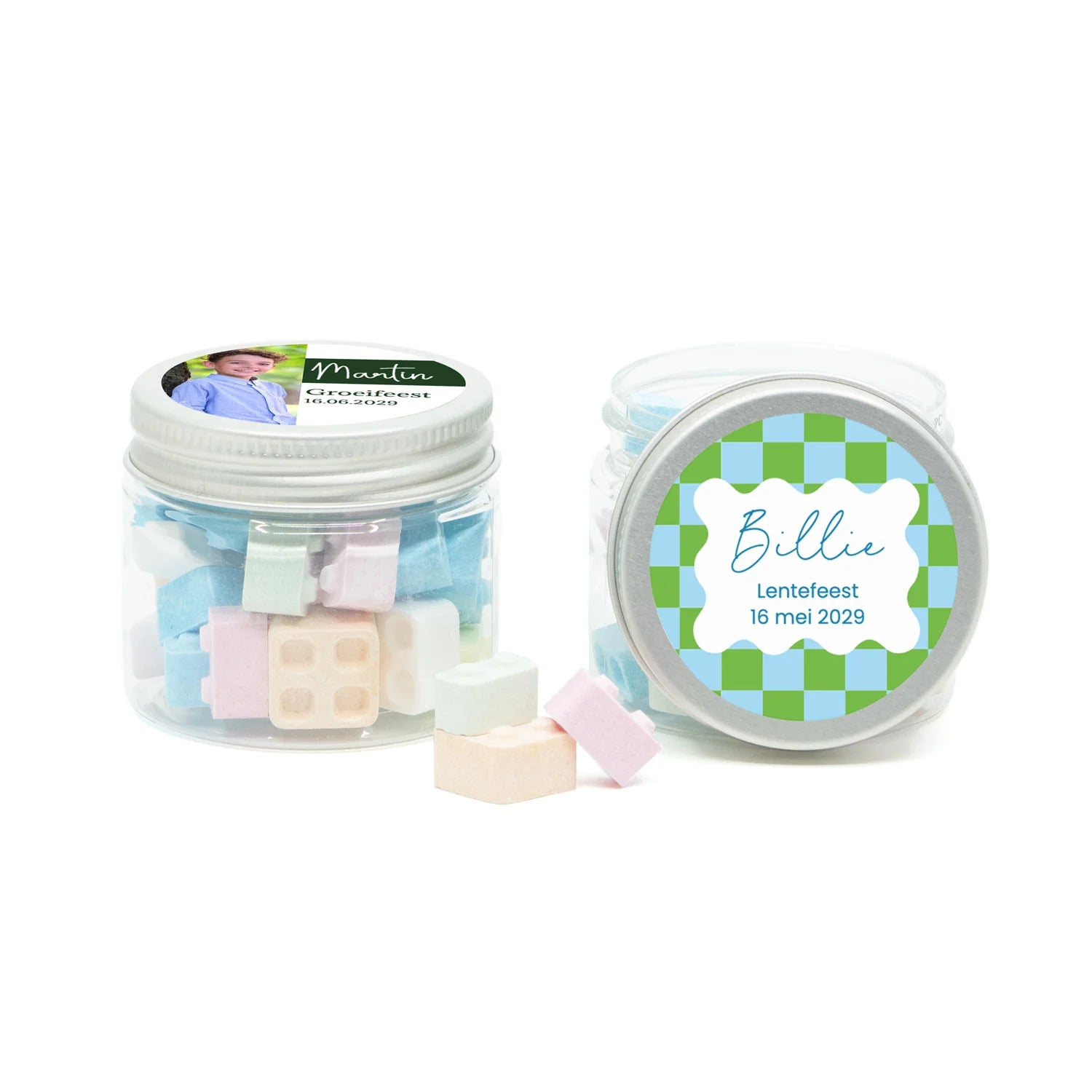 Mini potje met bouwsteentjes - Communie jongens