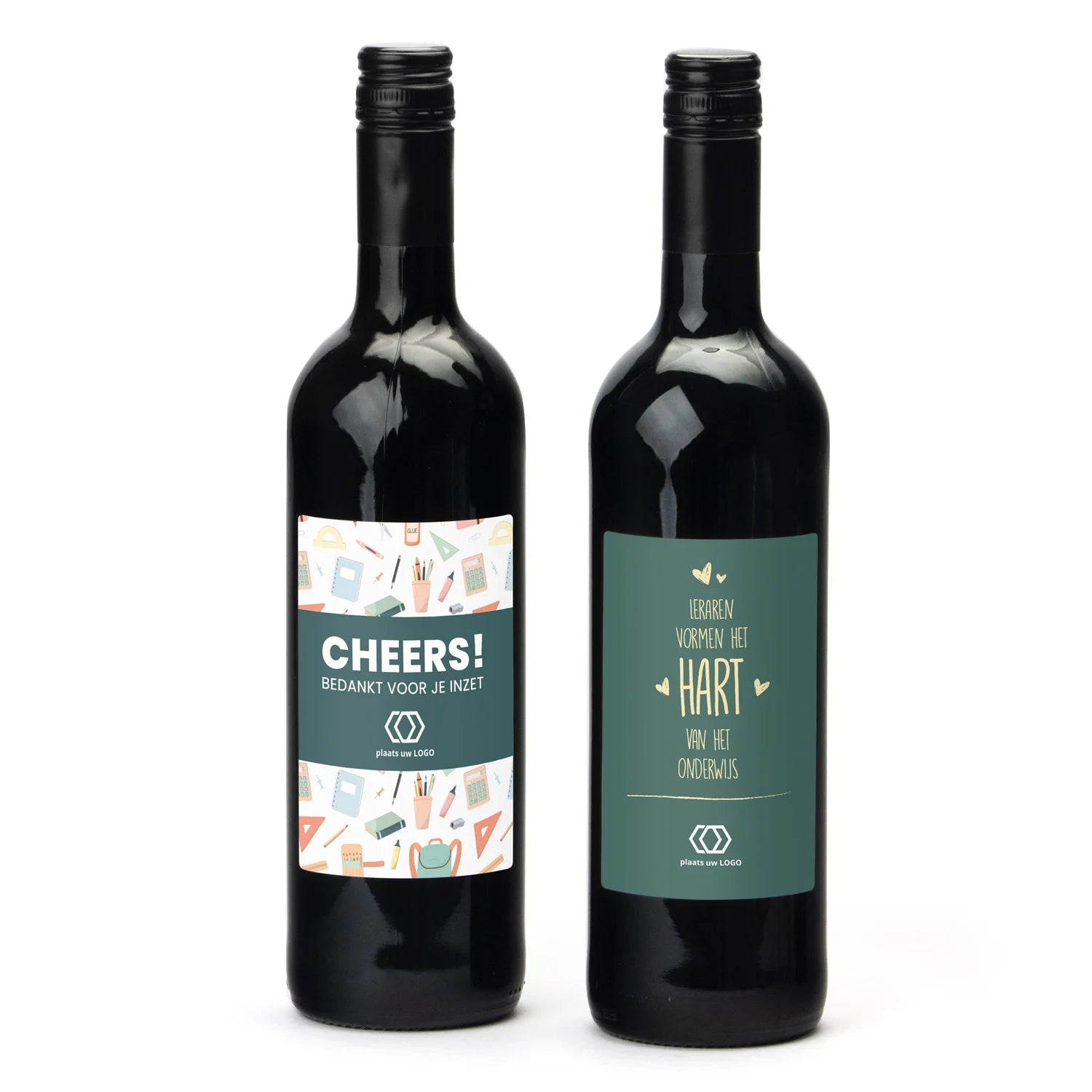 Fles Rode wijn met persoonlijk etiket - Leraar - Bedankjes.nl