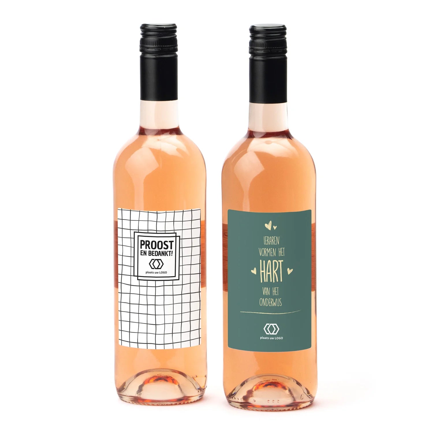 Fles Rosé wijn met persoonlijk etiket - Leraar - Bedankjes.nl