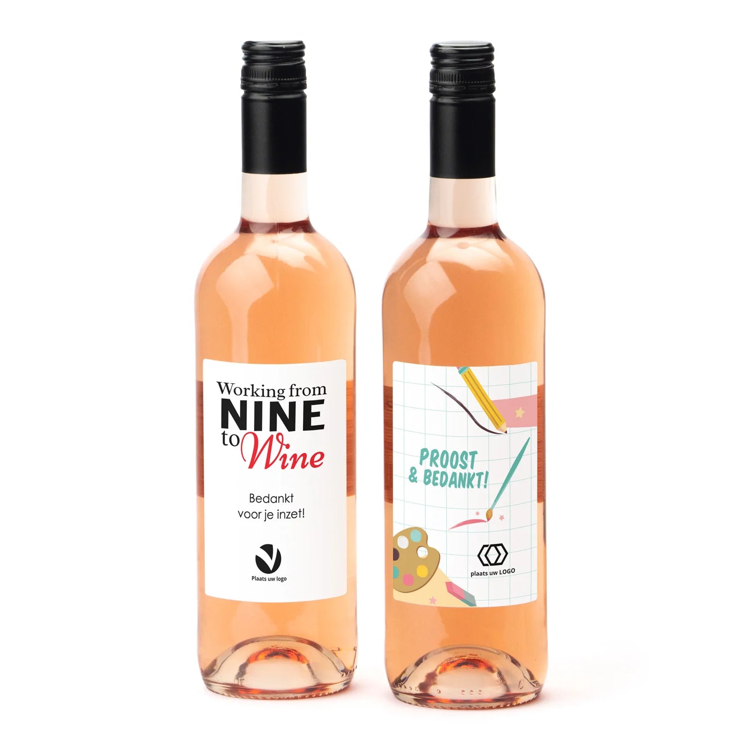 Fles Rosé wijn met persoonlijk etiket - Leraar - Bedankjes.nl