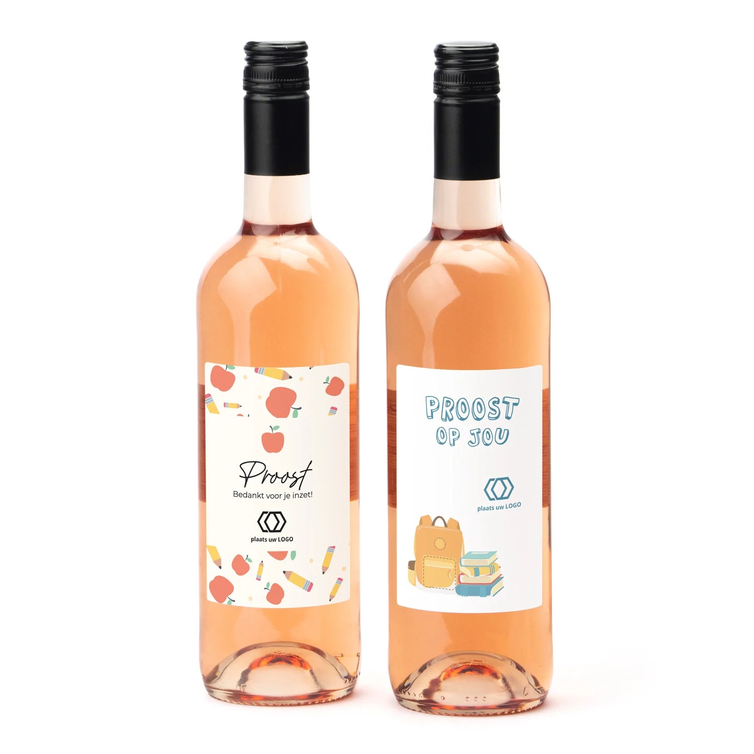 Fles Rosé wijn met persoonlijk etiket - Leraar - Bedankjes.nl
