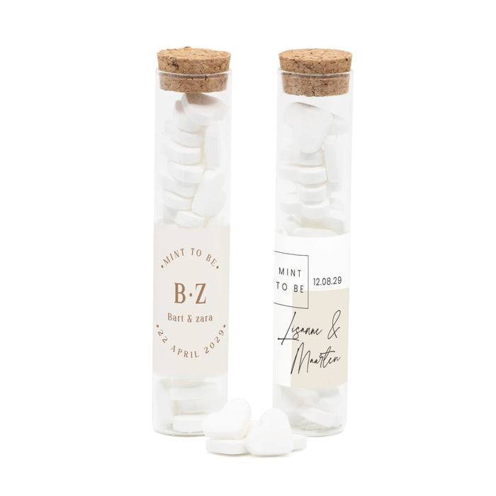 Glazen buisje met snoepjes - Trouwen Glazen buisje met snoepjes - Trouwen