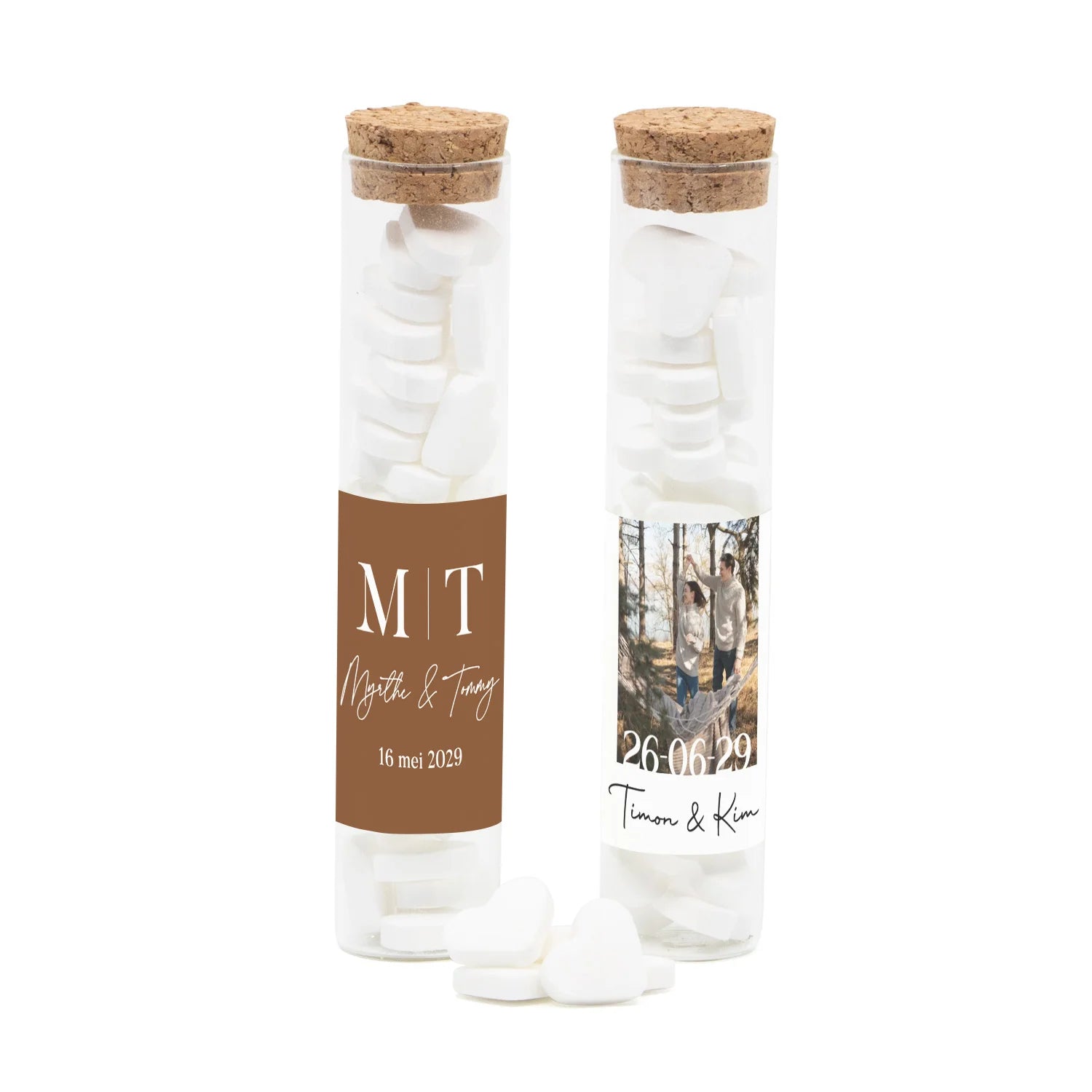 Glazen buisje met snoepjes - Trouwen - Bedankjes.nl