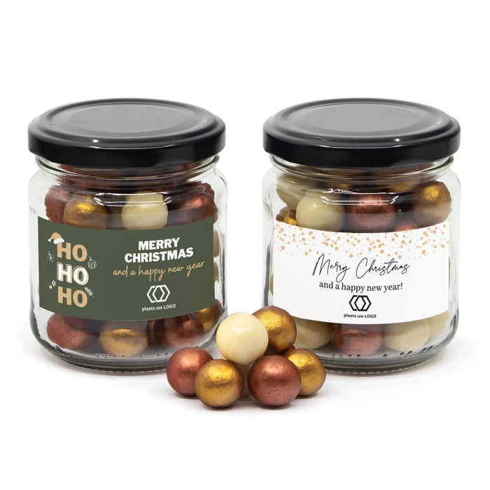 Glazen snoeppotje met kerst pearls - Kerst Glazen snoeppotje met kerst pearls - Kerst