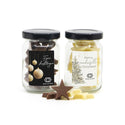 Glazen potje met chocolade sterren eigen etiket - Kerst - Bedankjes.nl