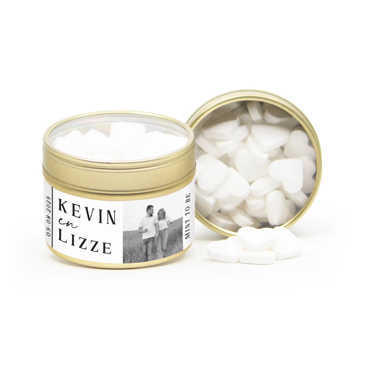 Vensterblikje Goud met eigen wikkel - Trouwen - Bedankjes.nl