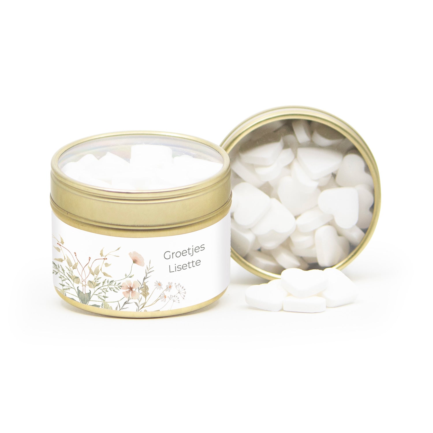 Vensterblikje Goud met eigen wikkel - Collega - Bedankjes.nl