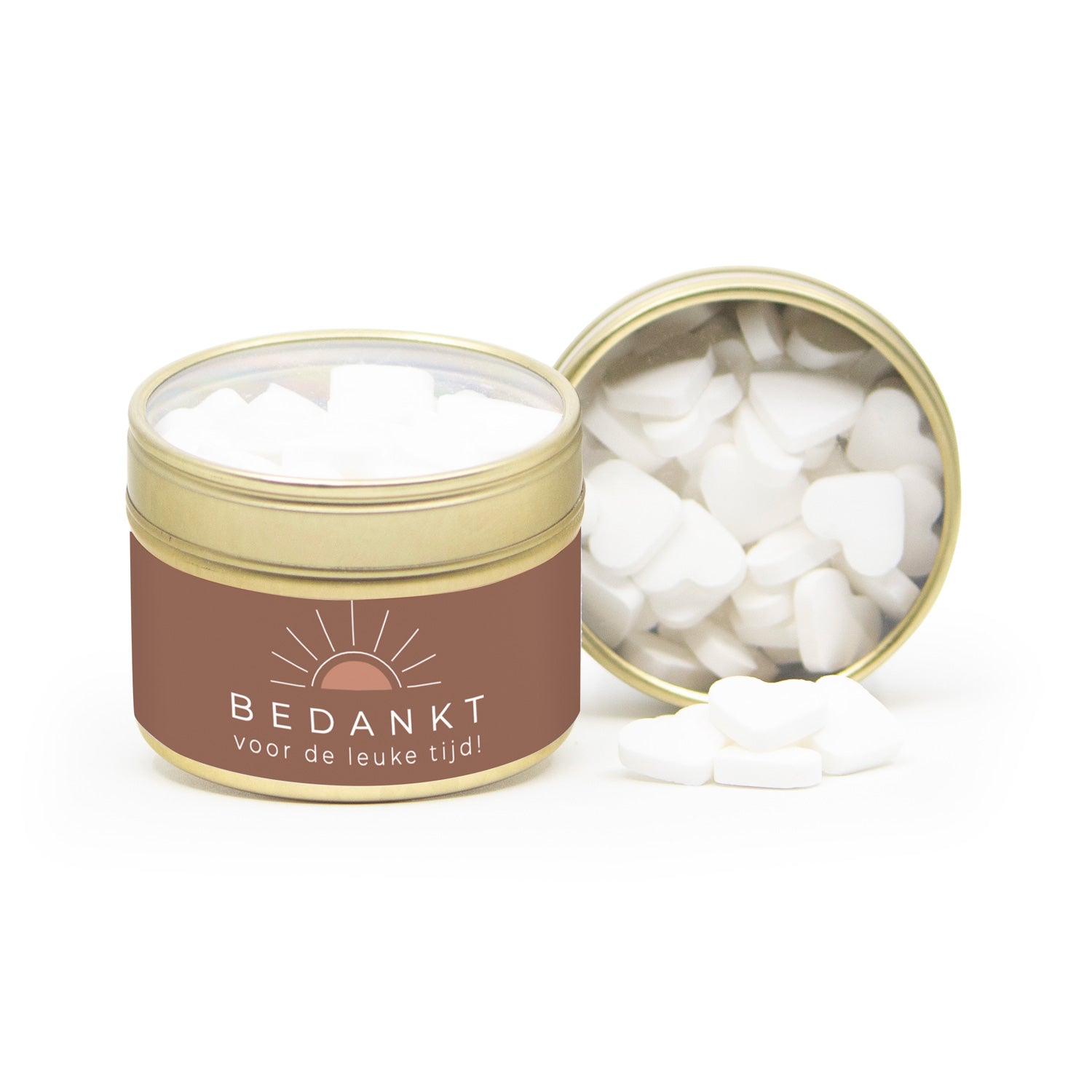 Vensterblikje Goud met eigen wikkel - Collega - Bedankjes.nl