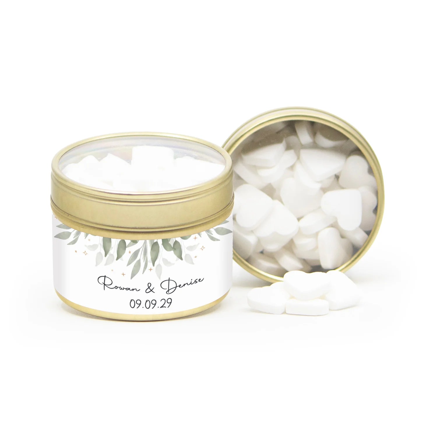 Vensterblikje Goud met eigen wikkel - Trouwen - Bedankjes.nl