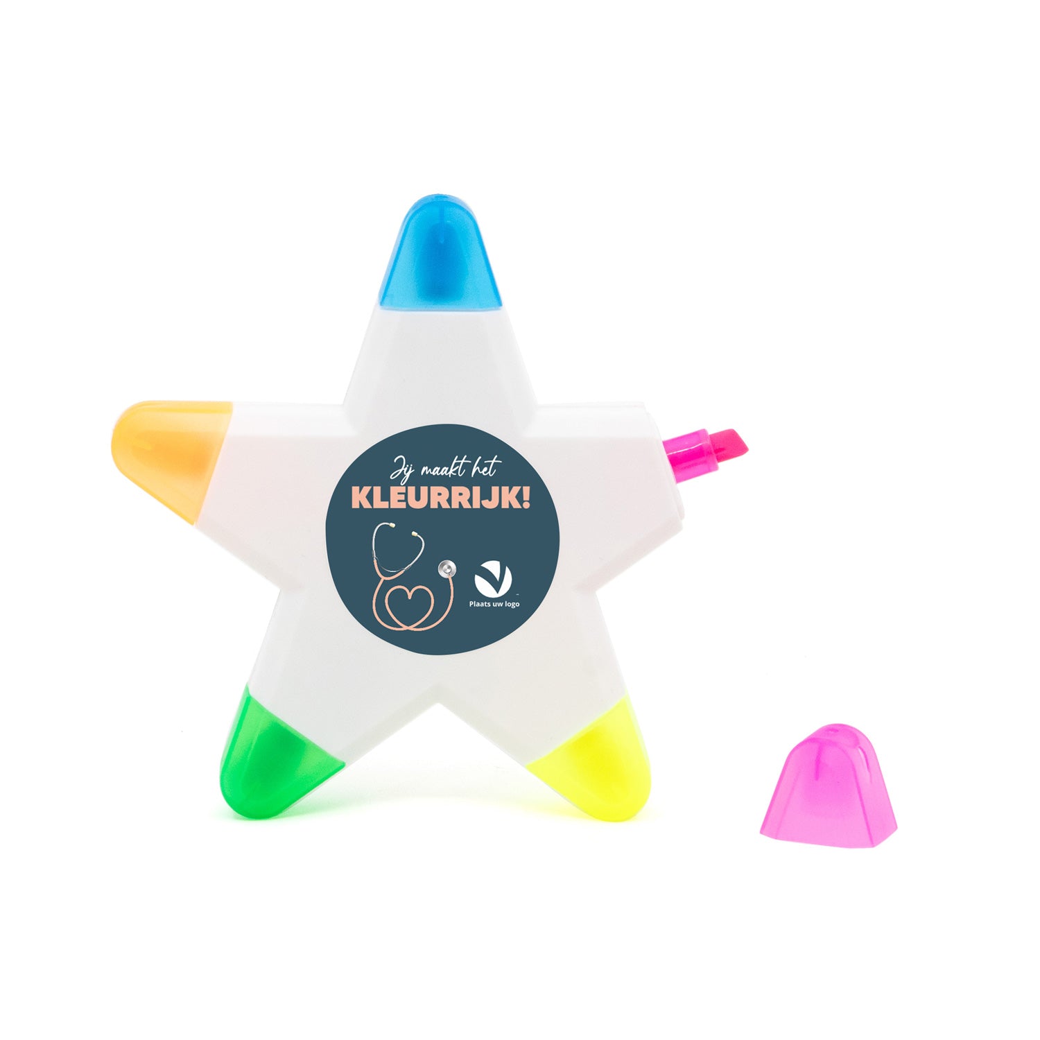 Highlight ster met eigen etiket - Verpleging - Bedankjes.nl