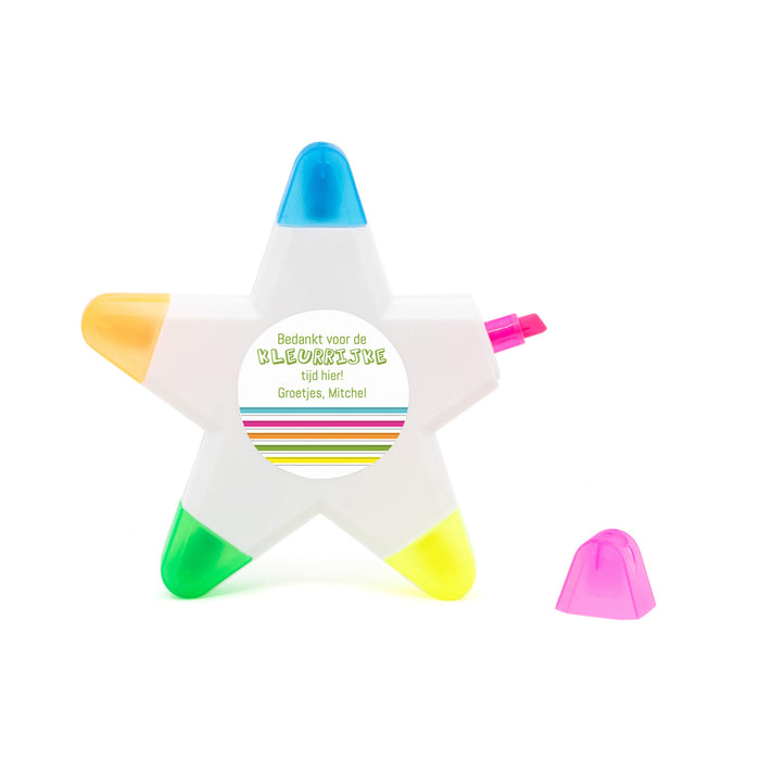 Highlight ster met eigen etiket - Afscheid Collega Highlight ster met eigen etiket - Afscheid Collega