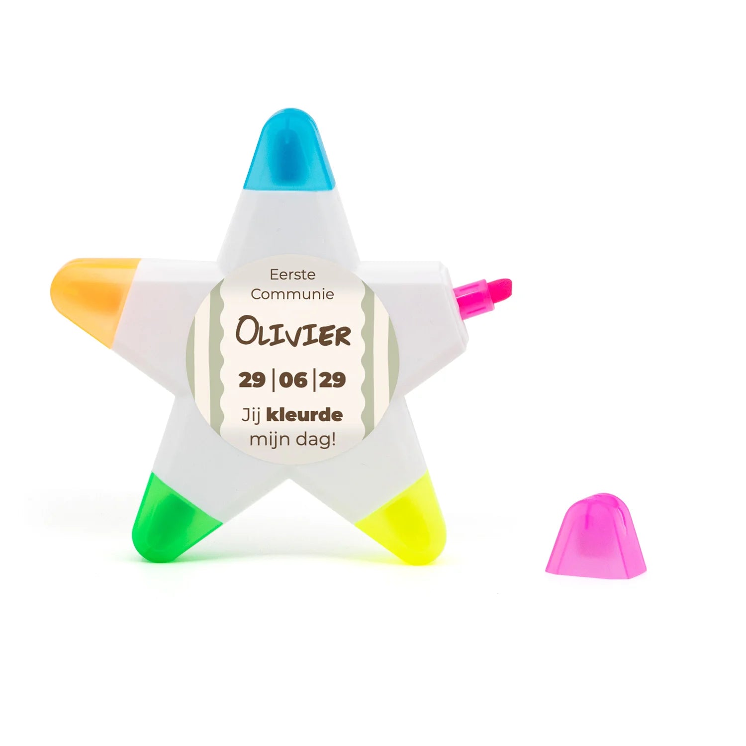 Highlight ster met eigen etiket - Communie Jongens
