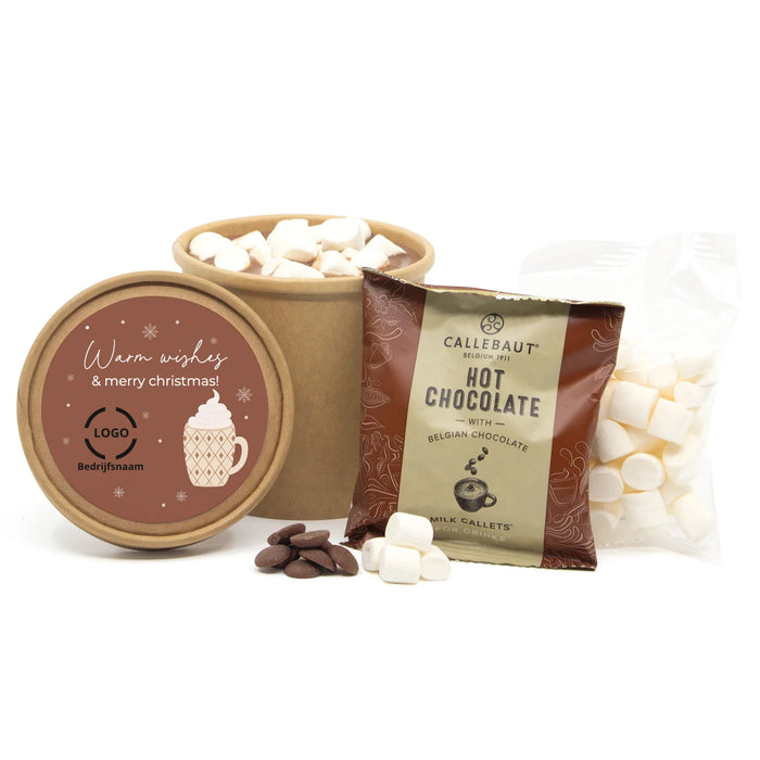 Hot Chocolate in kraftbeker met eigen etiket - Kerst Hot Chocolate in kraftbeker met eigen etiket - Kerst