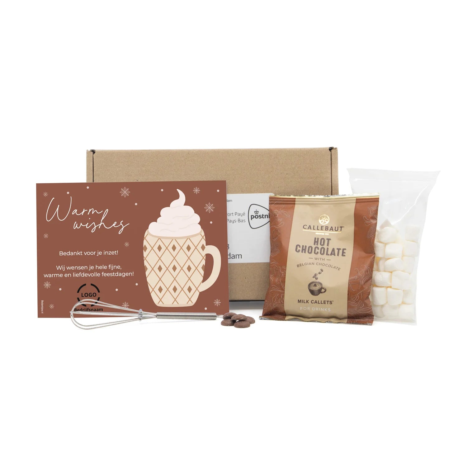 Hot Chocolate met eigen kaart versturen - Kerst - Bedankjes.nl