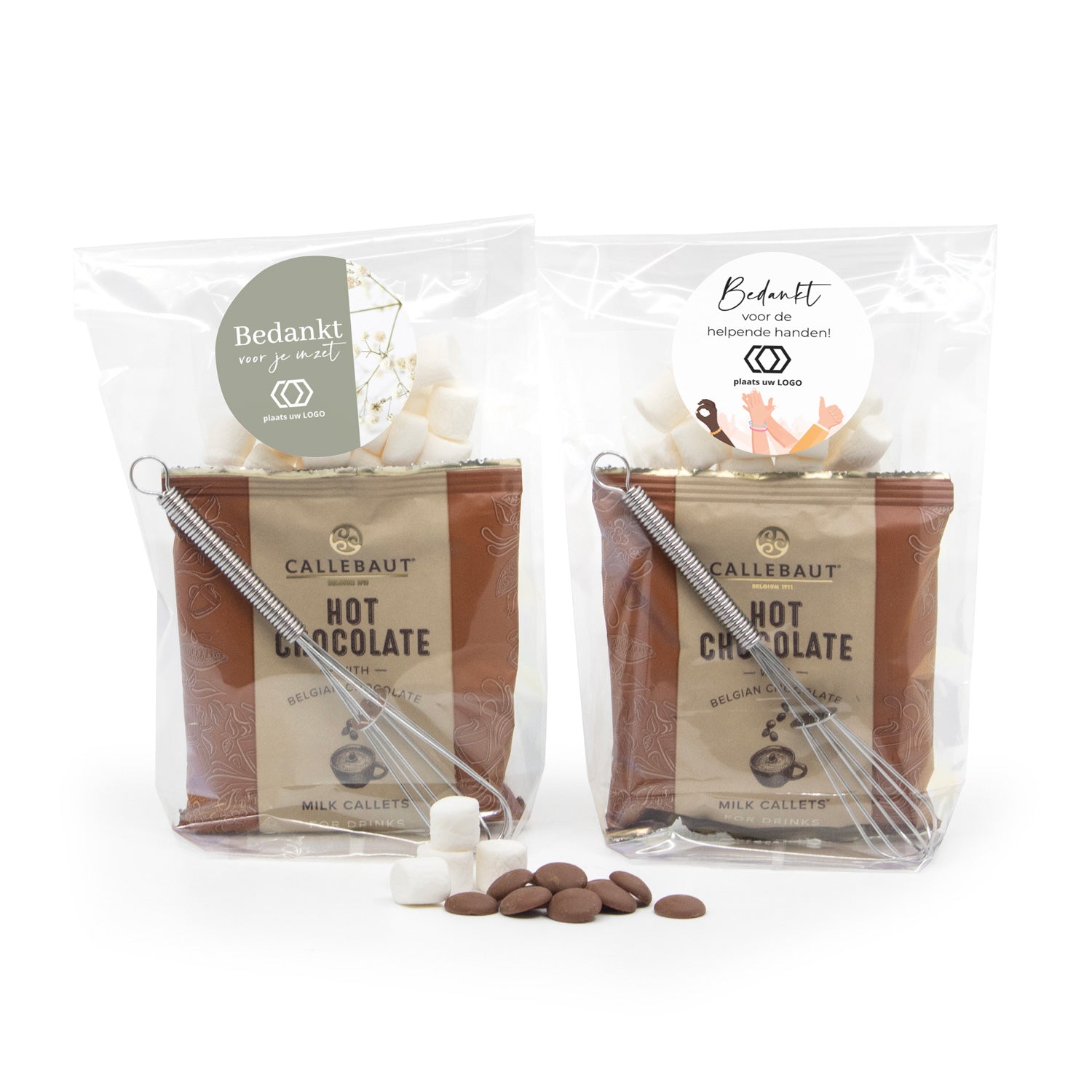 Hot Chocolate in zakje met eigen etiket - Vrijwilliger - Bedankjes.nl