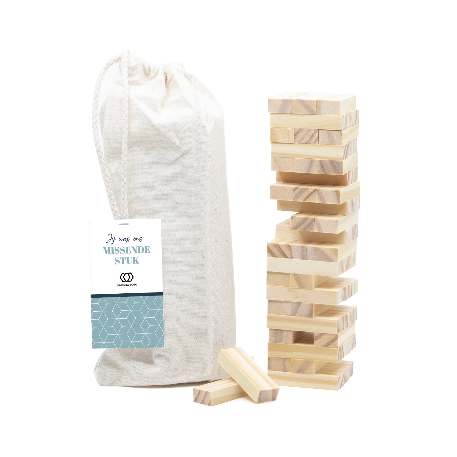 Jenga spel met eigen kaartje - Zakelijk - Bedankjes.nl