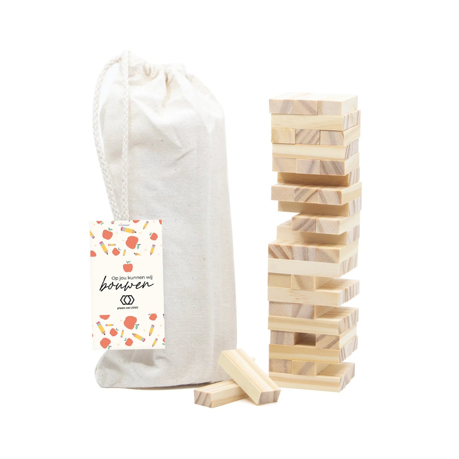 Jenga spel met eigen kaartje - Leraar - Bedankjes.nl