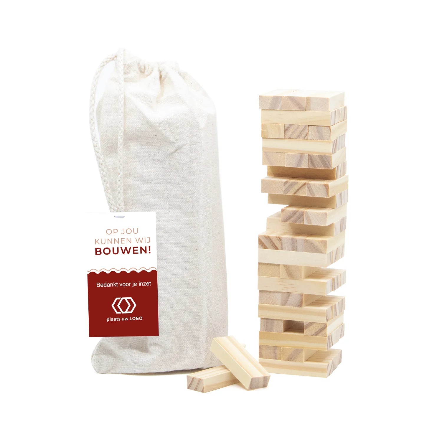 Jenga spel met eigen kaartje - Vrijwilliger