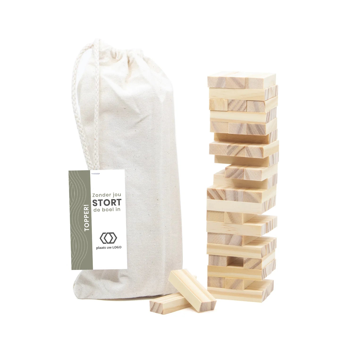 Jenga spel met eigen kaartje - Zakelijk - Bedankjes.nl