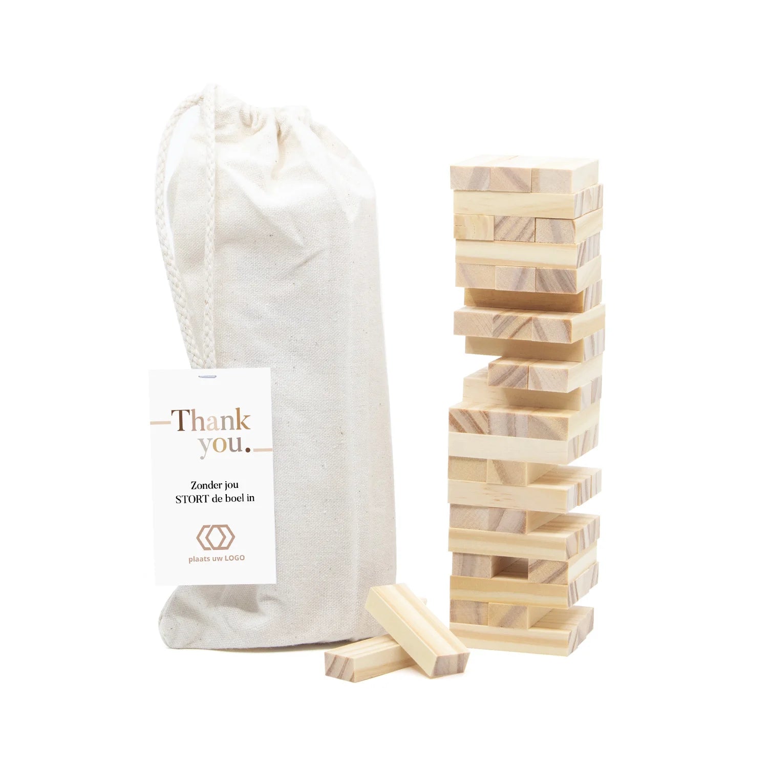 Jenga spel met eigen kaartje - Vrijwilliger