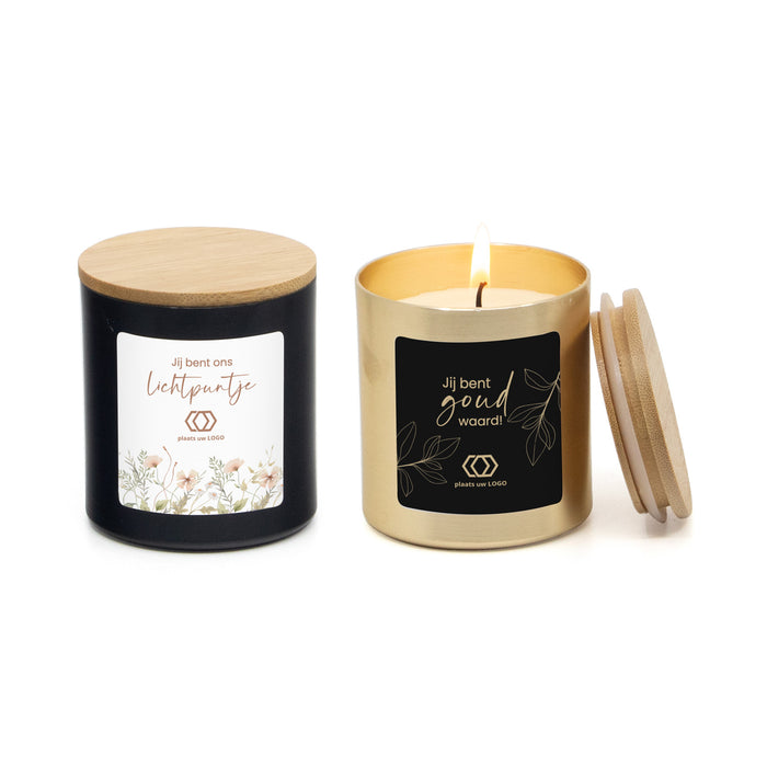 Geurkaars met eigen etiket - Verpleging Geurkaars met eigen etiket - Verpleging