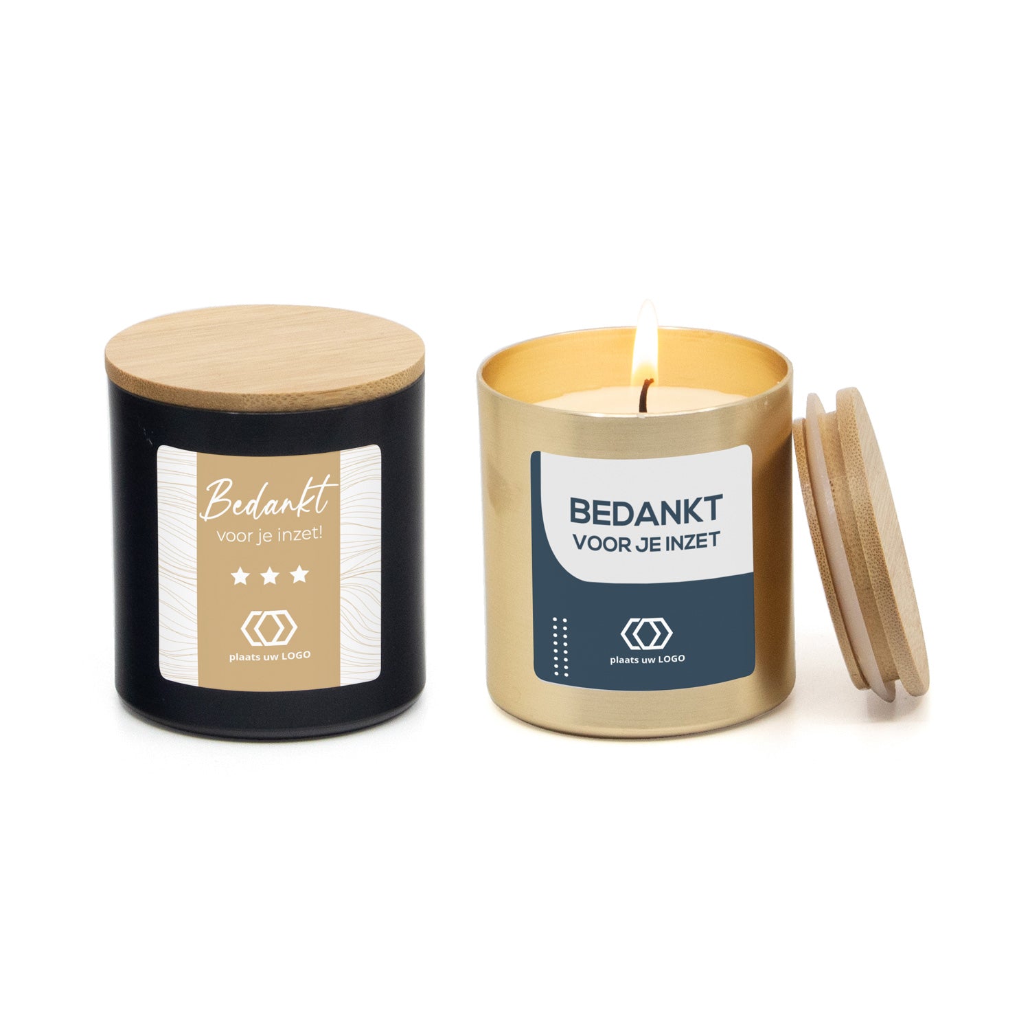Geurkaars met eigen etiket - Zakelijk - Bedankjes.nl