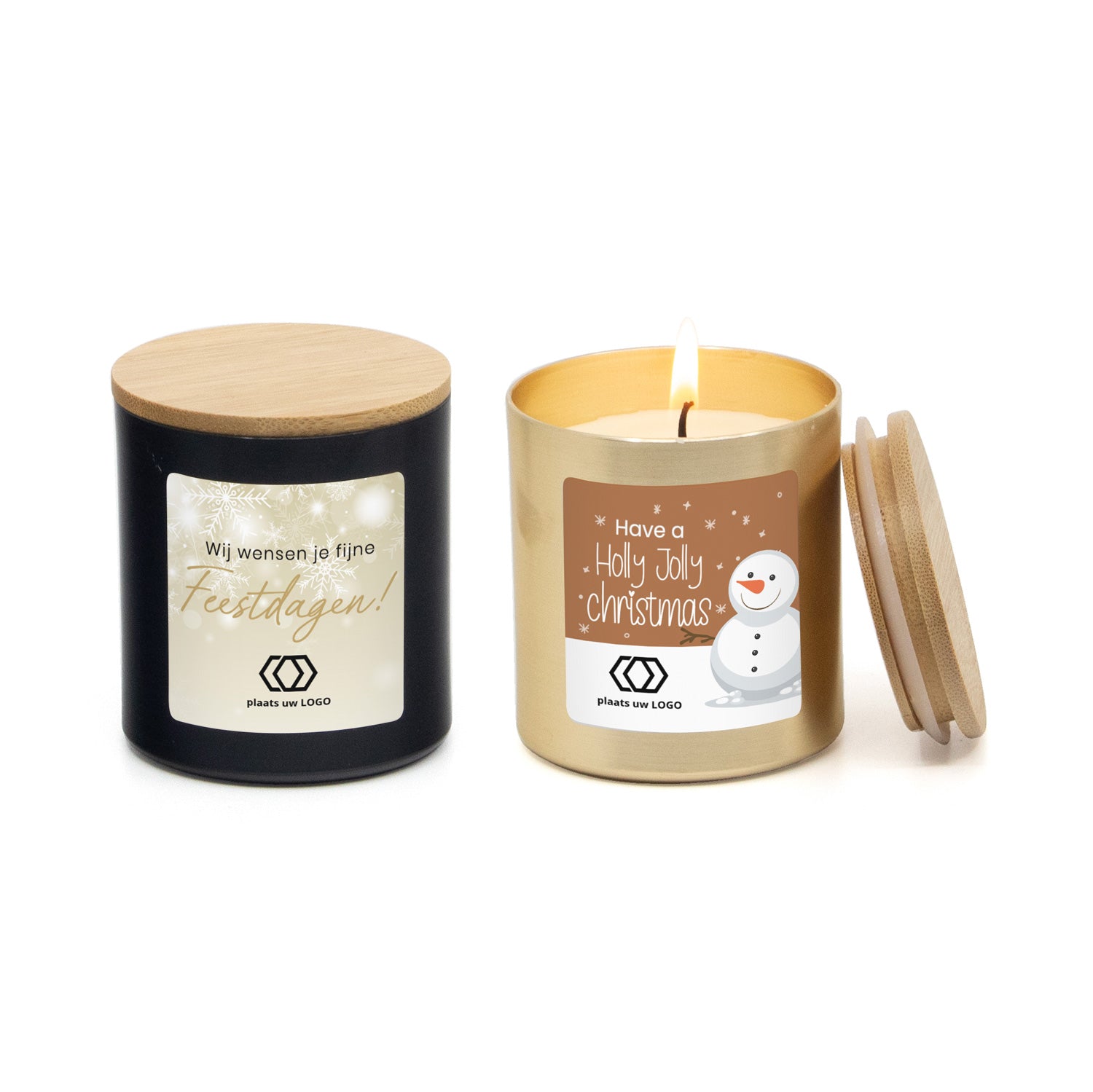 Geurkaars met eigen logo - Kerst - Bedankjes.nl