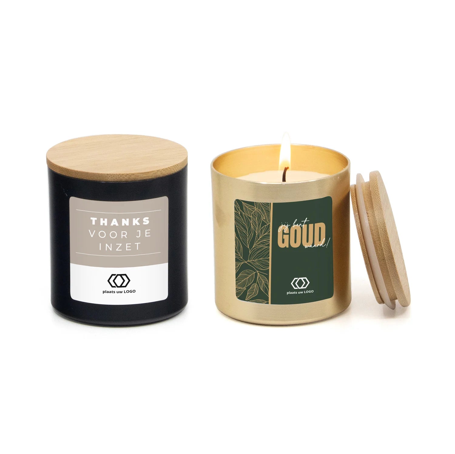 Geurkaars met eigen etiket - Zakelijk - Bedankjes.nl