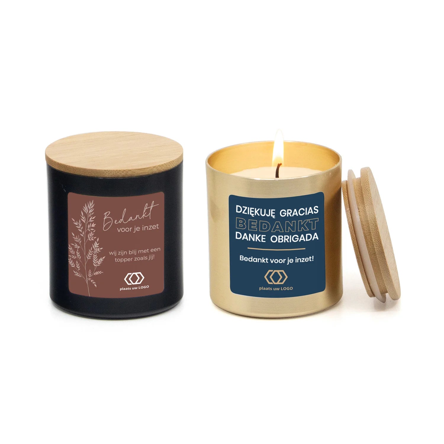 Geurkaars met eigen etiket - Zakelijk - Bedankjes.nl