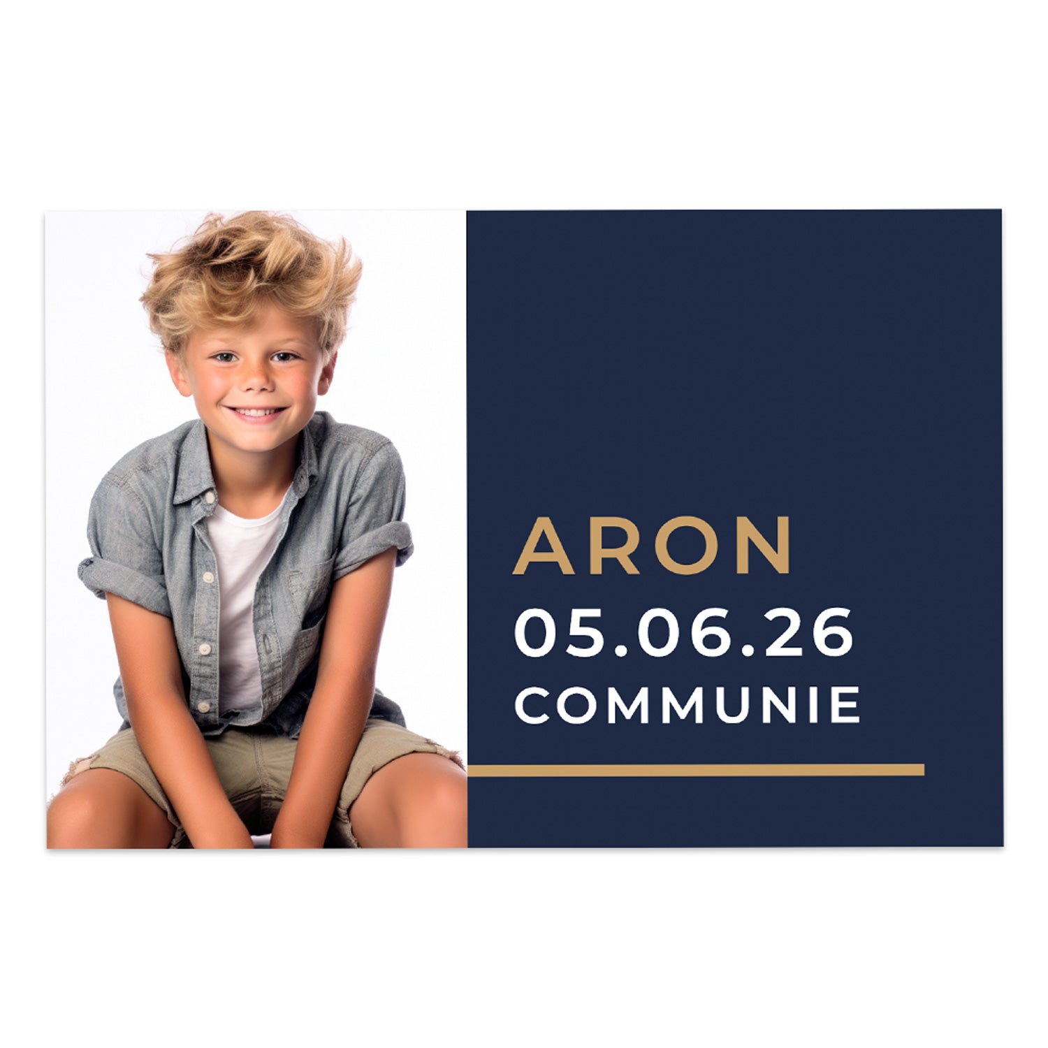 Kaartjes (15 x 10cm)- Communie jongens - Bedankjes.nl