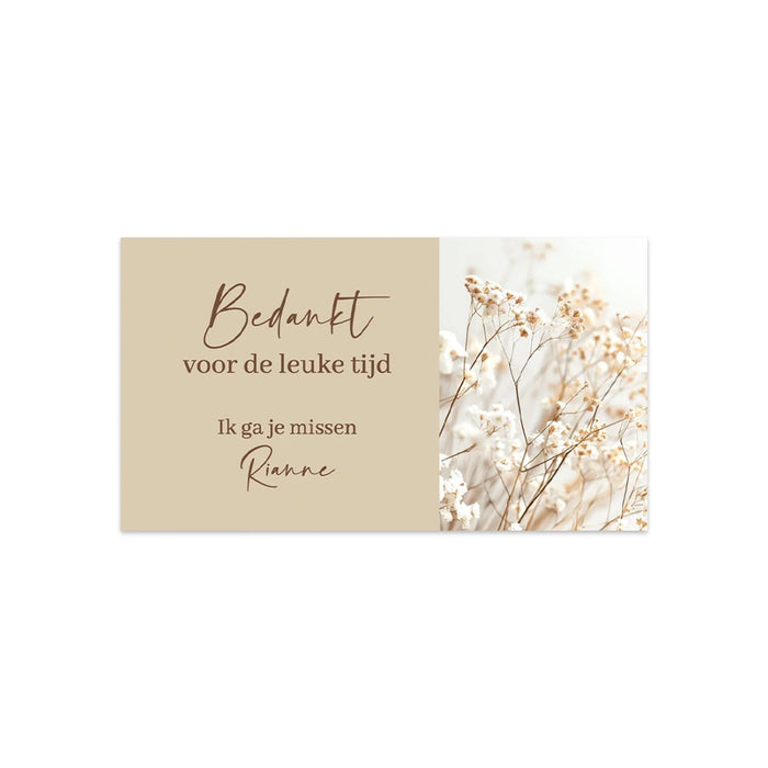 Persoonlijke kaartjes (9 x 5cm) - Collega Persoonlijke kaartjes (9 x 5cm) - Collega