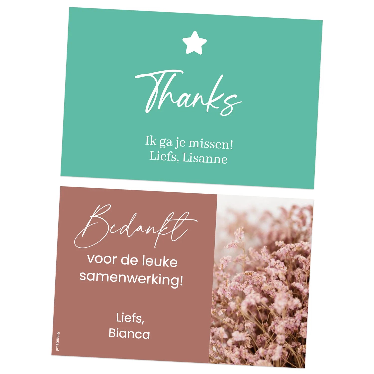Kaartjes (15 x 10cm) - Collega - Bedankjes.nl