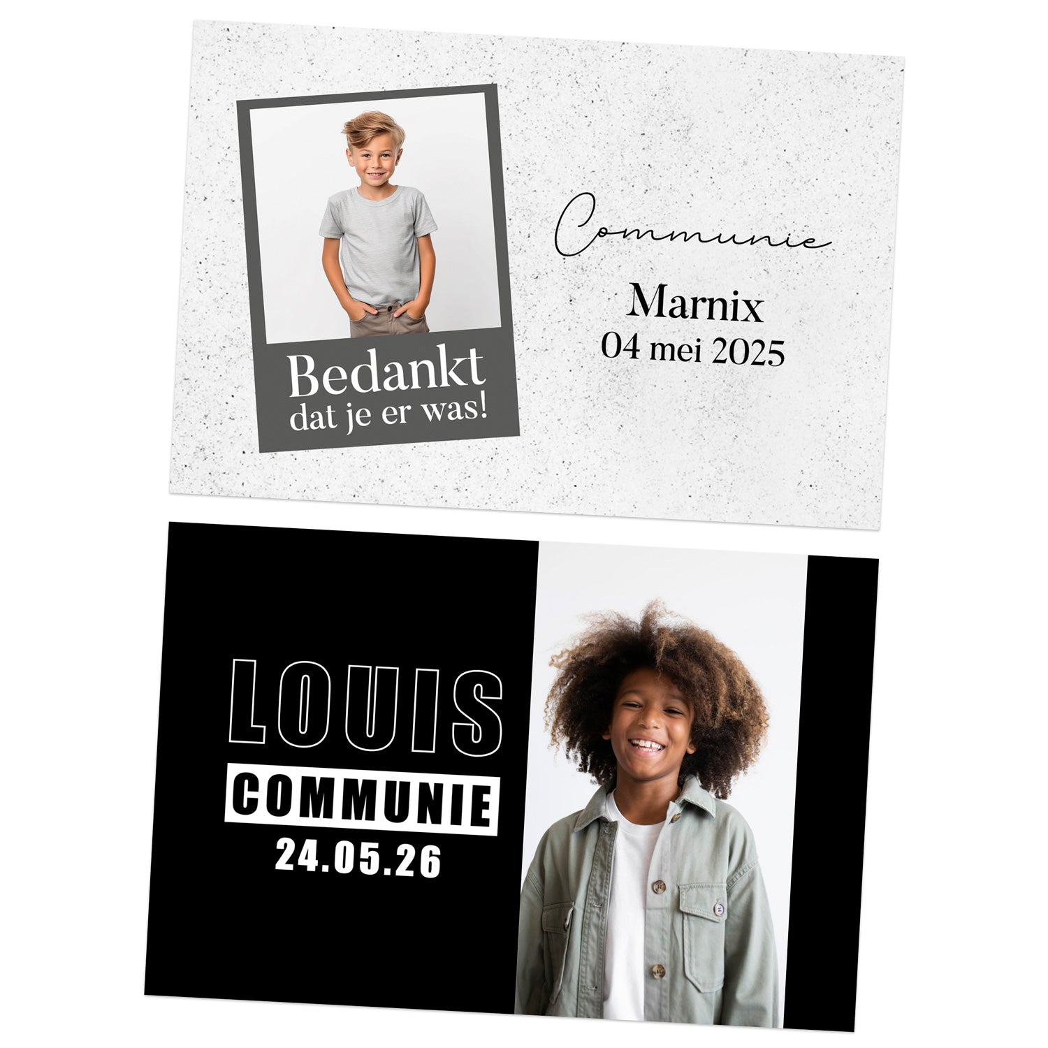 Kaartjes (15 x 10cm)- Communie jongens - Bedankjes.nl
