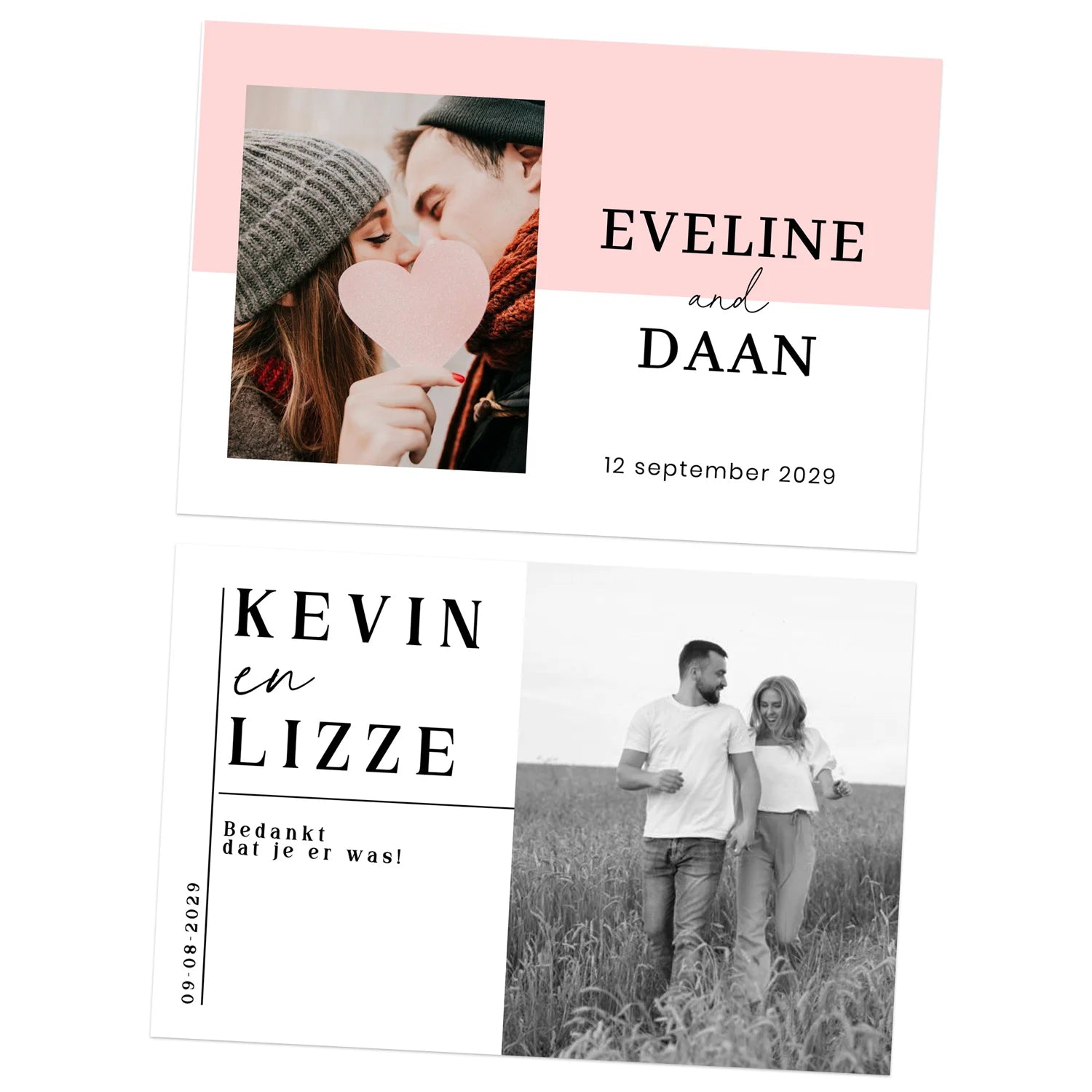 Persoonlijke kaarten (15 x 10cm) - Trouwen - Bedankjes.nl