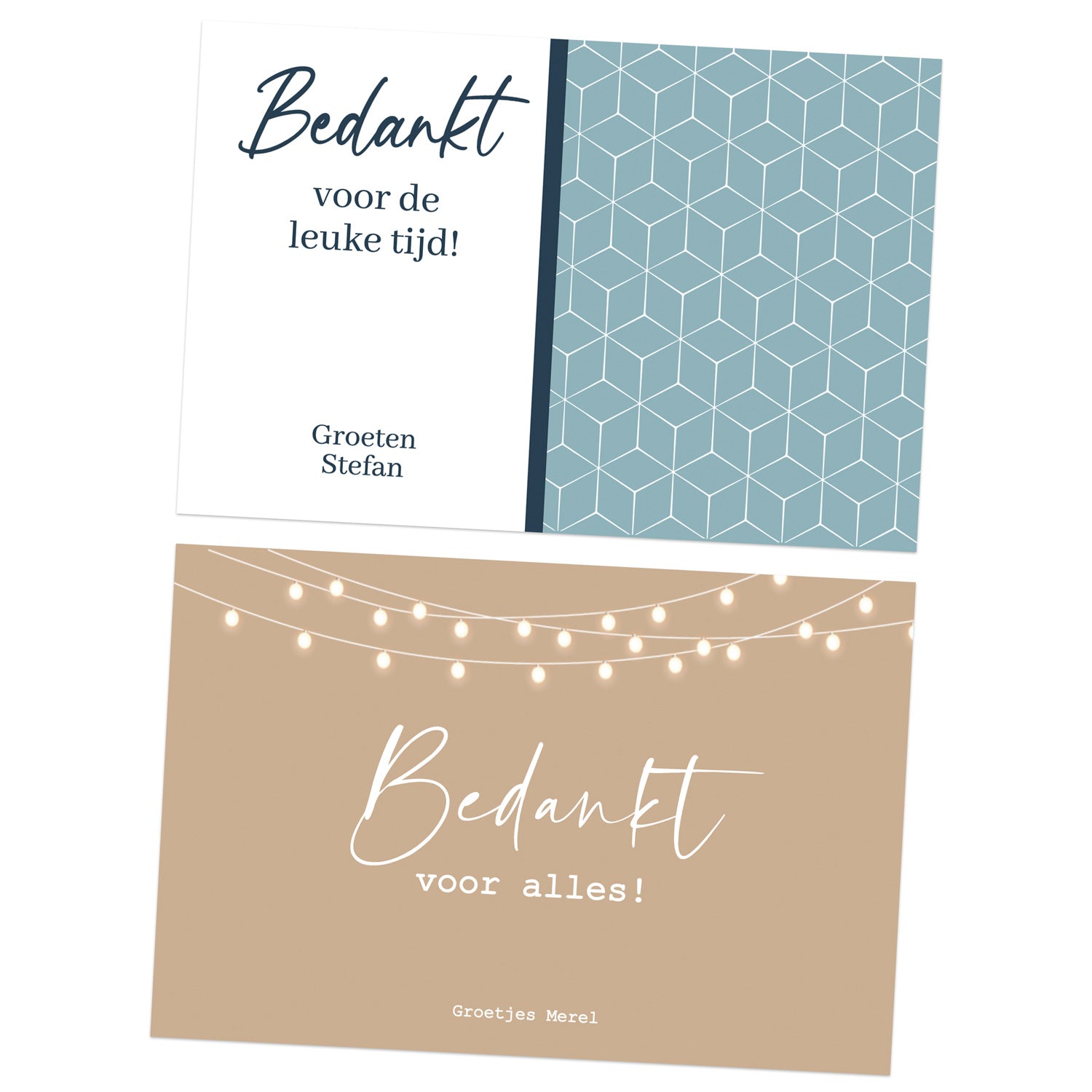 Persoonlijke kaarten (15 x 10cm) - Bedankt - Bedankjes.nl