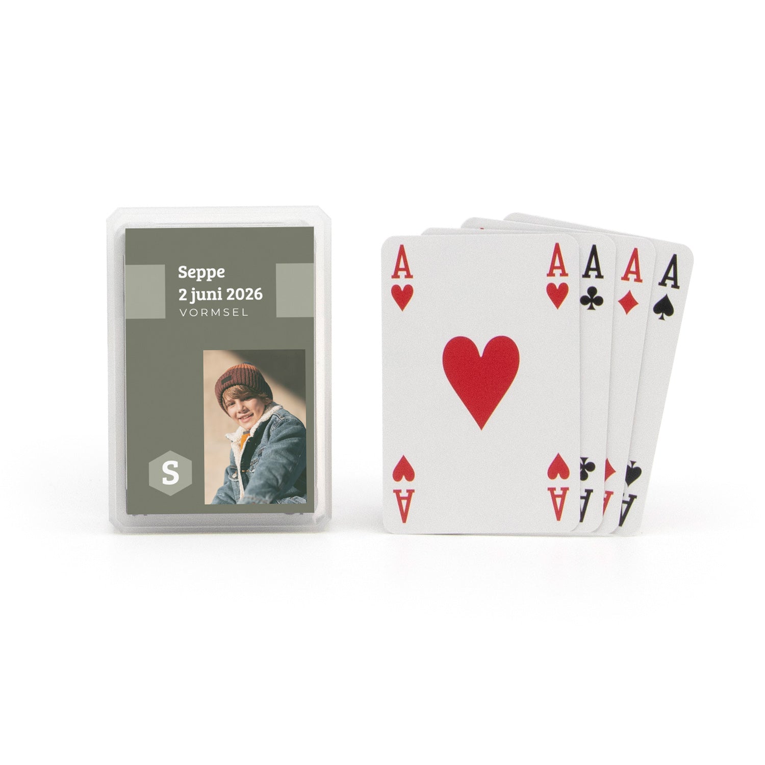 Kaartspel met eigen tekst en foto - Communie jongens - Bedankjes.nl