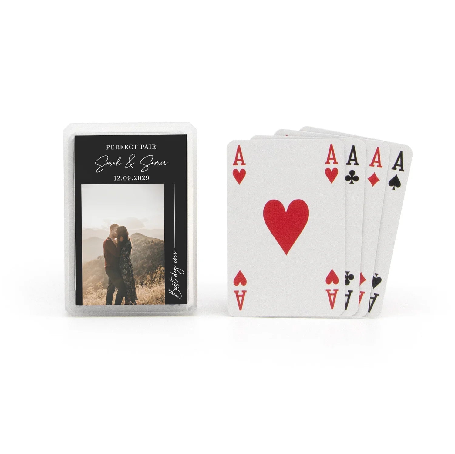 Kaartspel met eigen tekst en foto - Trouwen - Bedankjes.nl