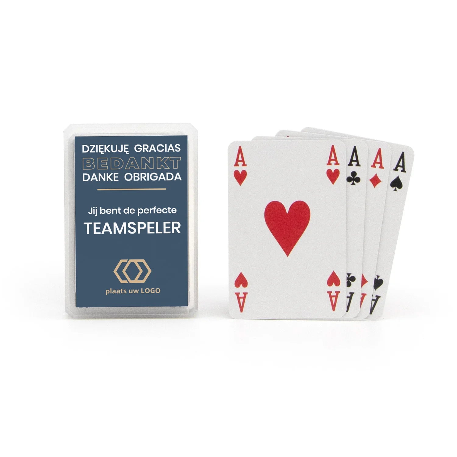 Kunststof kaartspel met eigen tekst - Zakelijk - Bedankjes.nl
