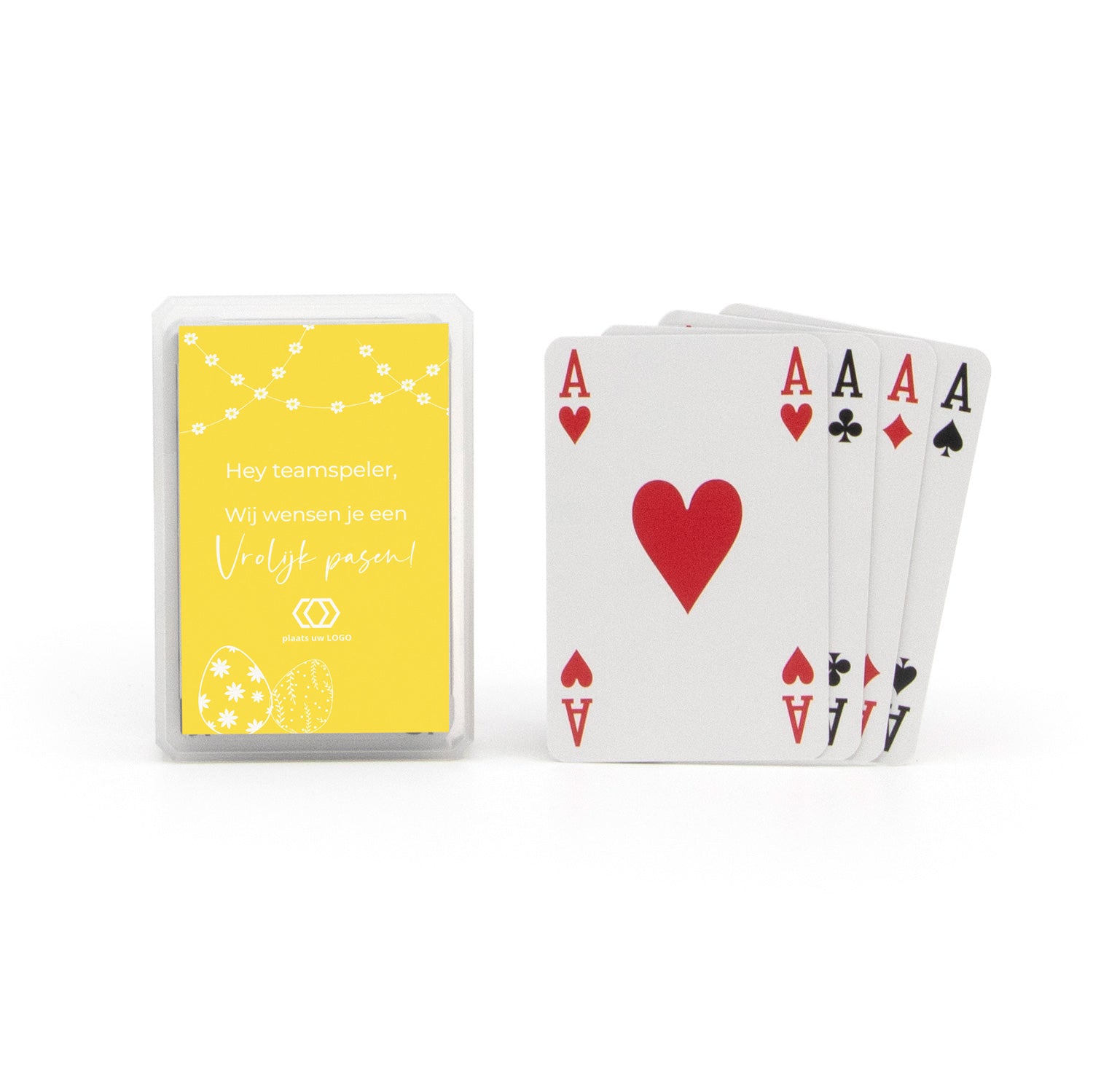 Kunststof kaartspel met eigen tekst - Pasen - Bedankjes.nl