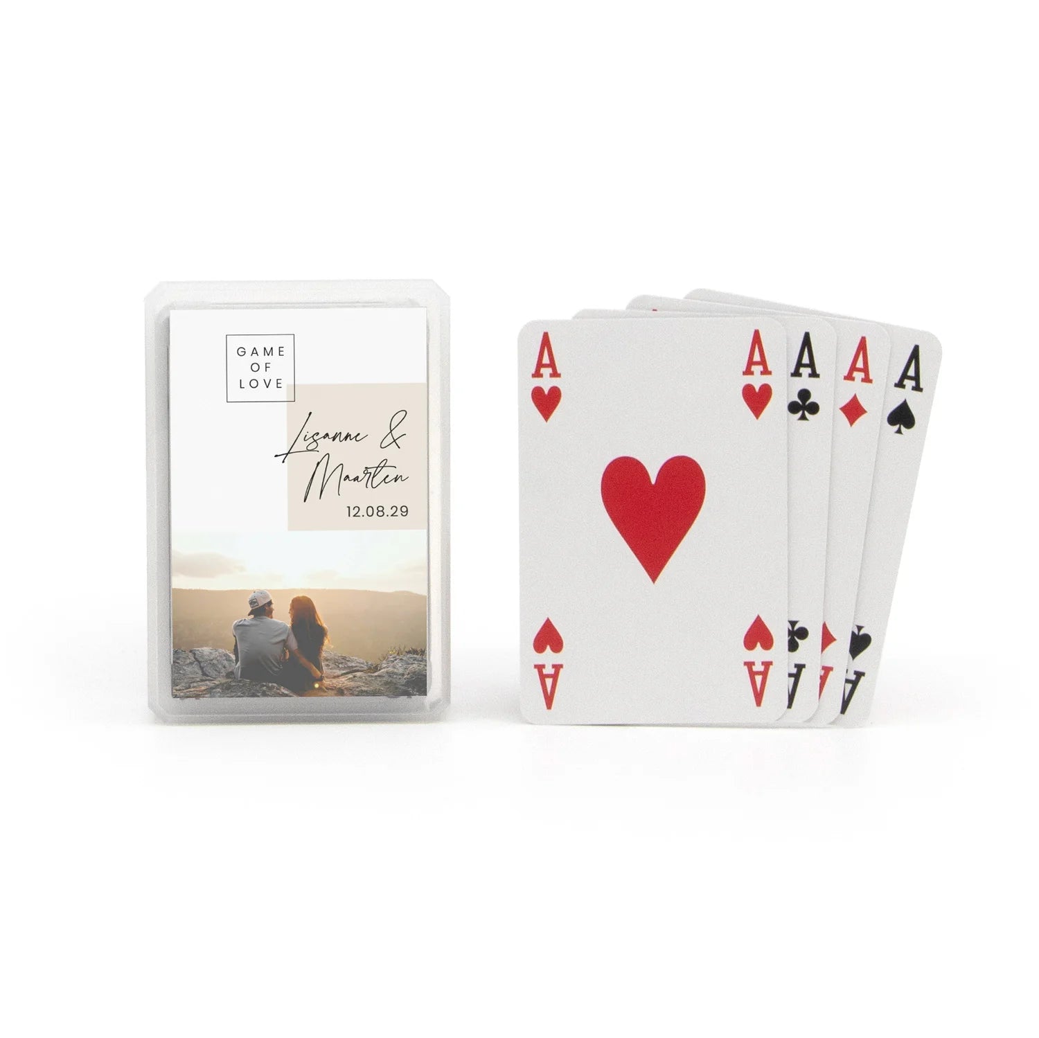 Kaartspel met eigen tekst en foto - Trouwen - Bedankjes.nl