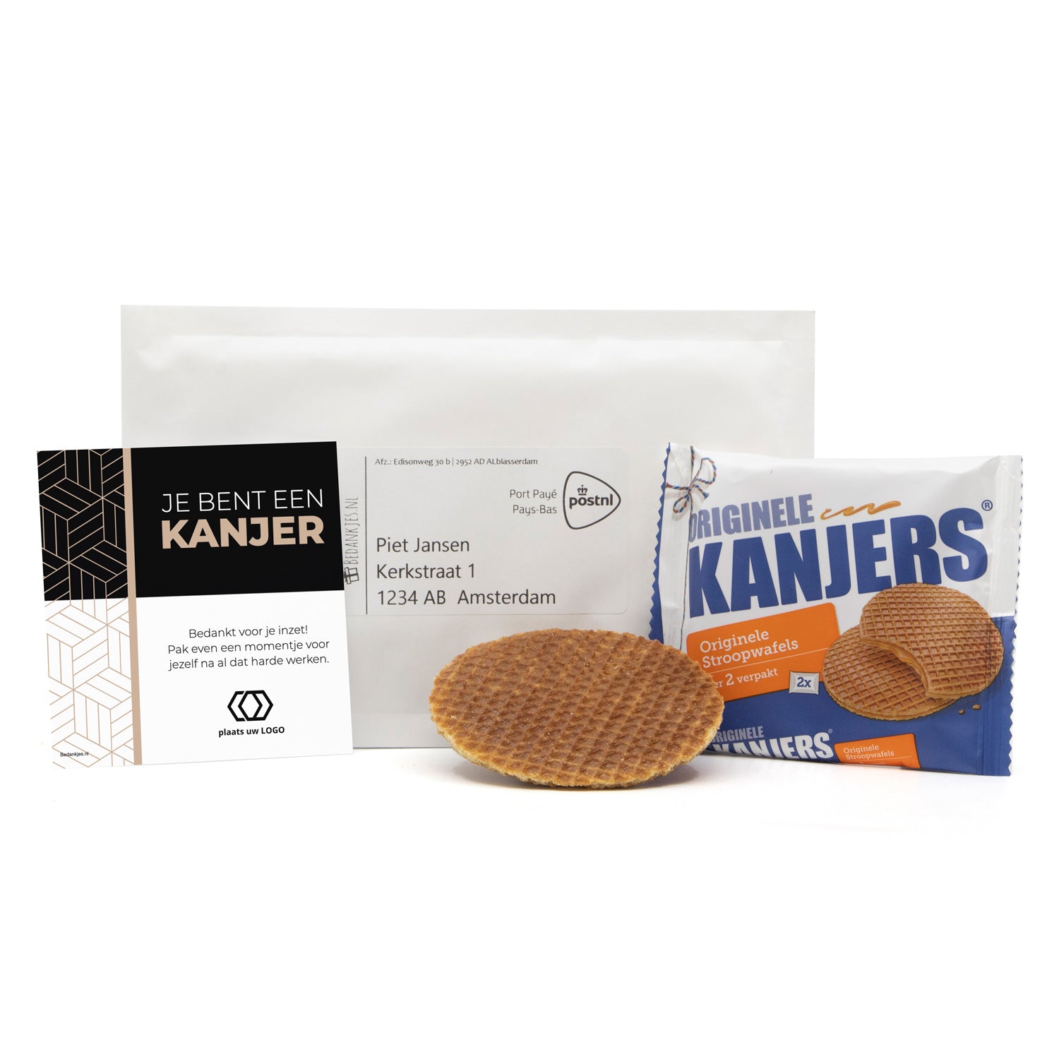 Kanjers stroopwafels versturen - Brievenbus - Bedankjes.nl