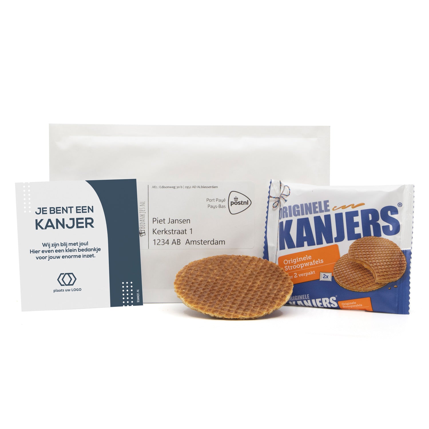 Kanjers stroopwafels versturen - Brievenbus - Bedankjes.nl