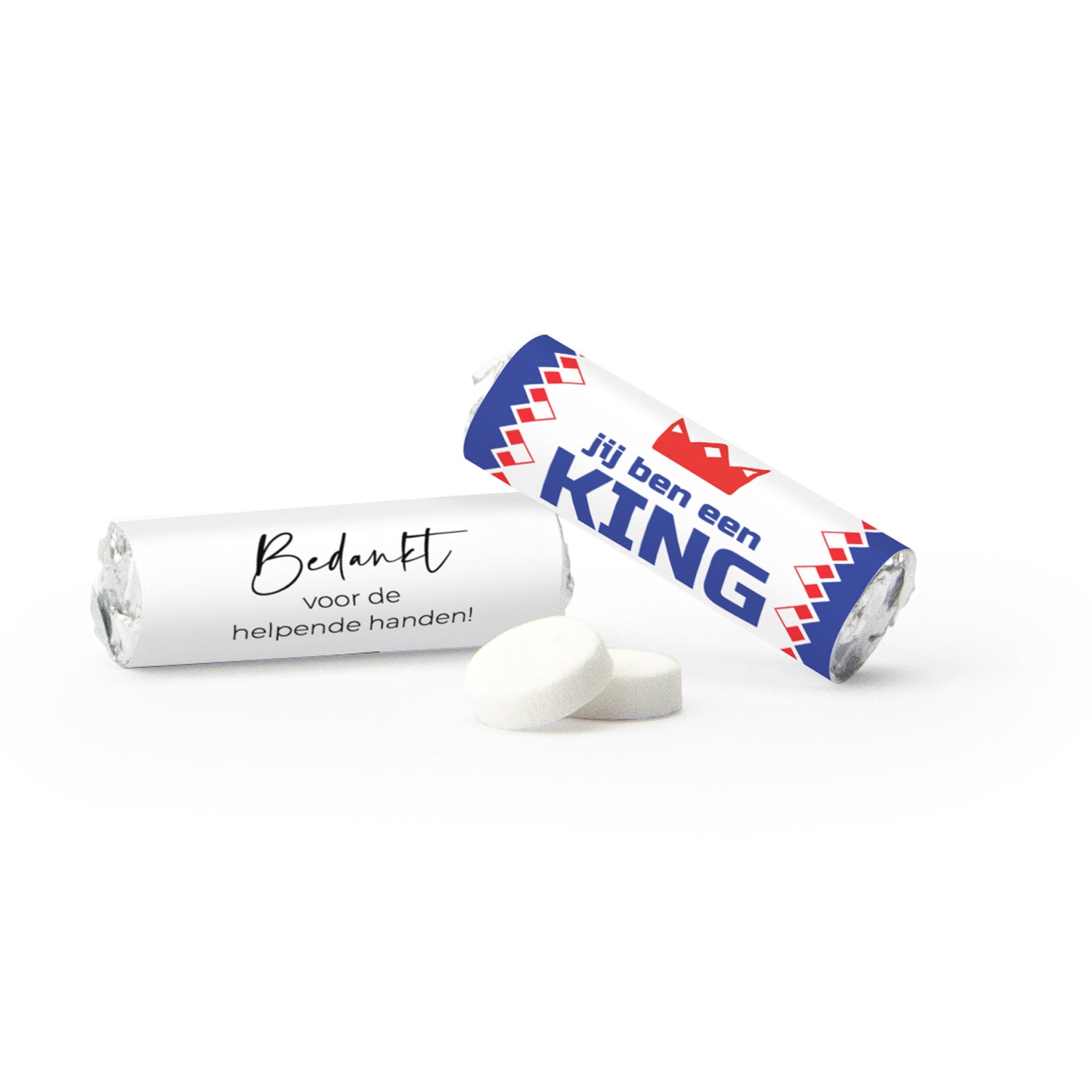 Mini KING Pepermunt met logo (50 stuks) - Vrijwilliger - Bedankjes.nl