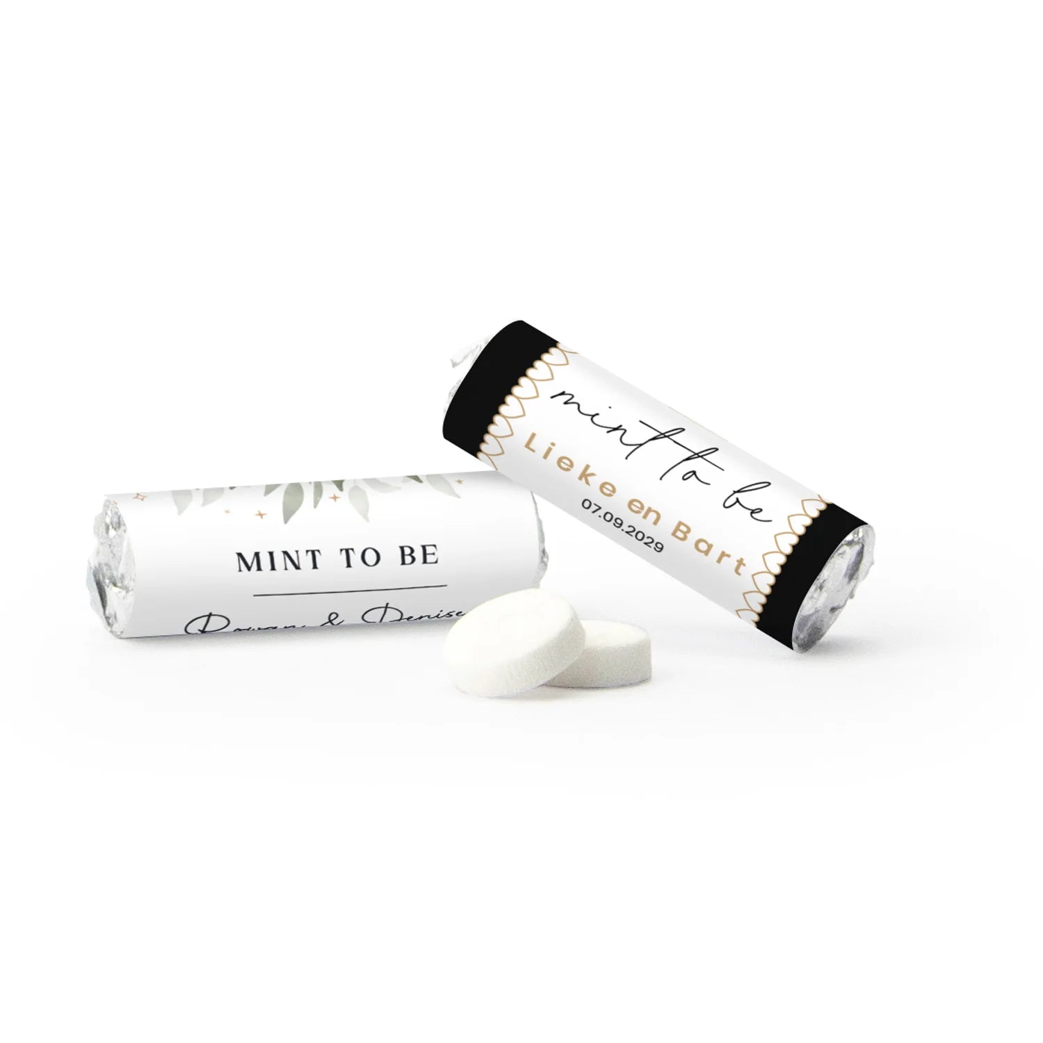 Mini pepermuntrolletjes (50 stuks) - Trouwen - Bedankjes.nl