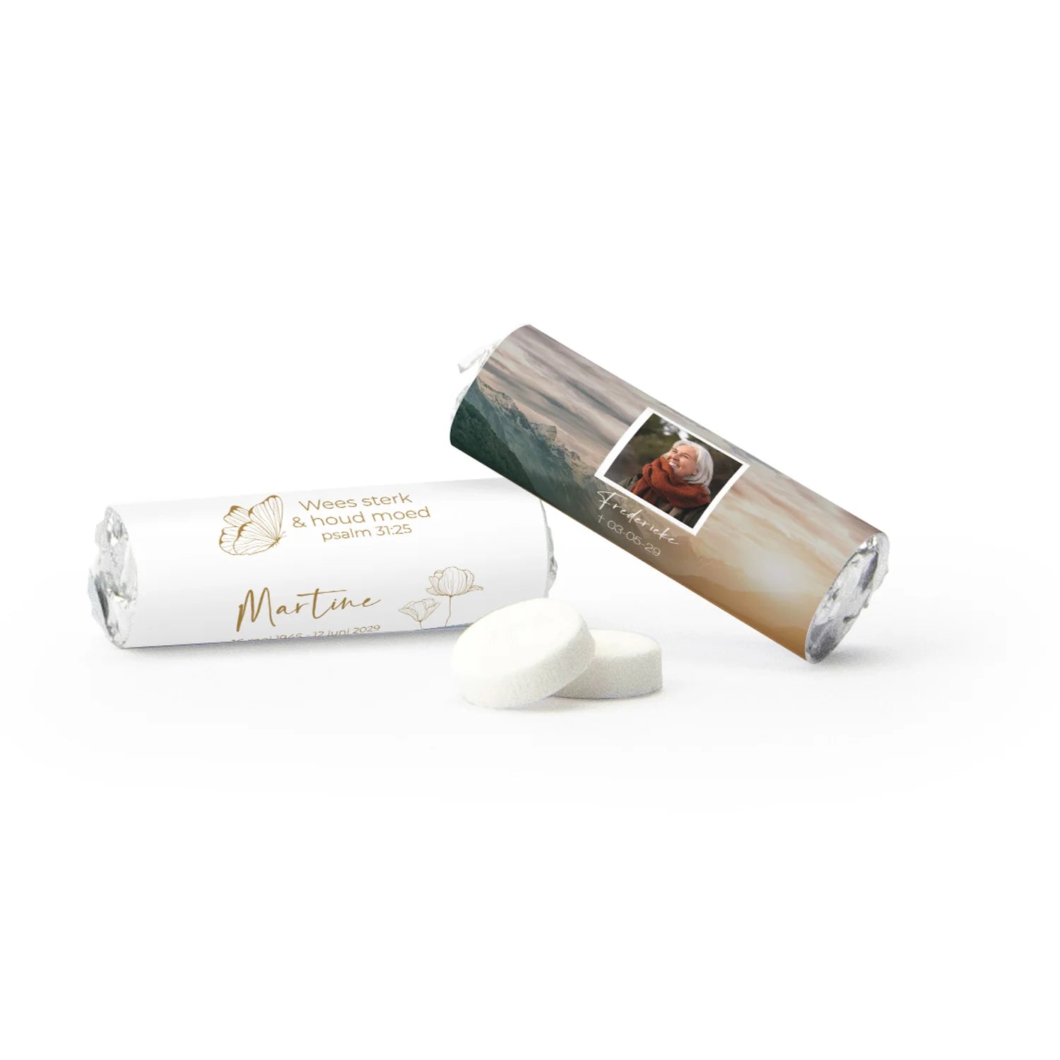 Mini pepermuntrolletjes (50 stuks) - Afscheid Dierbare