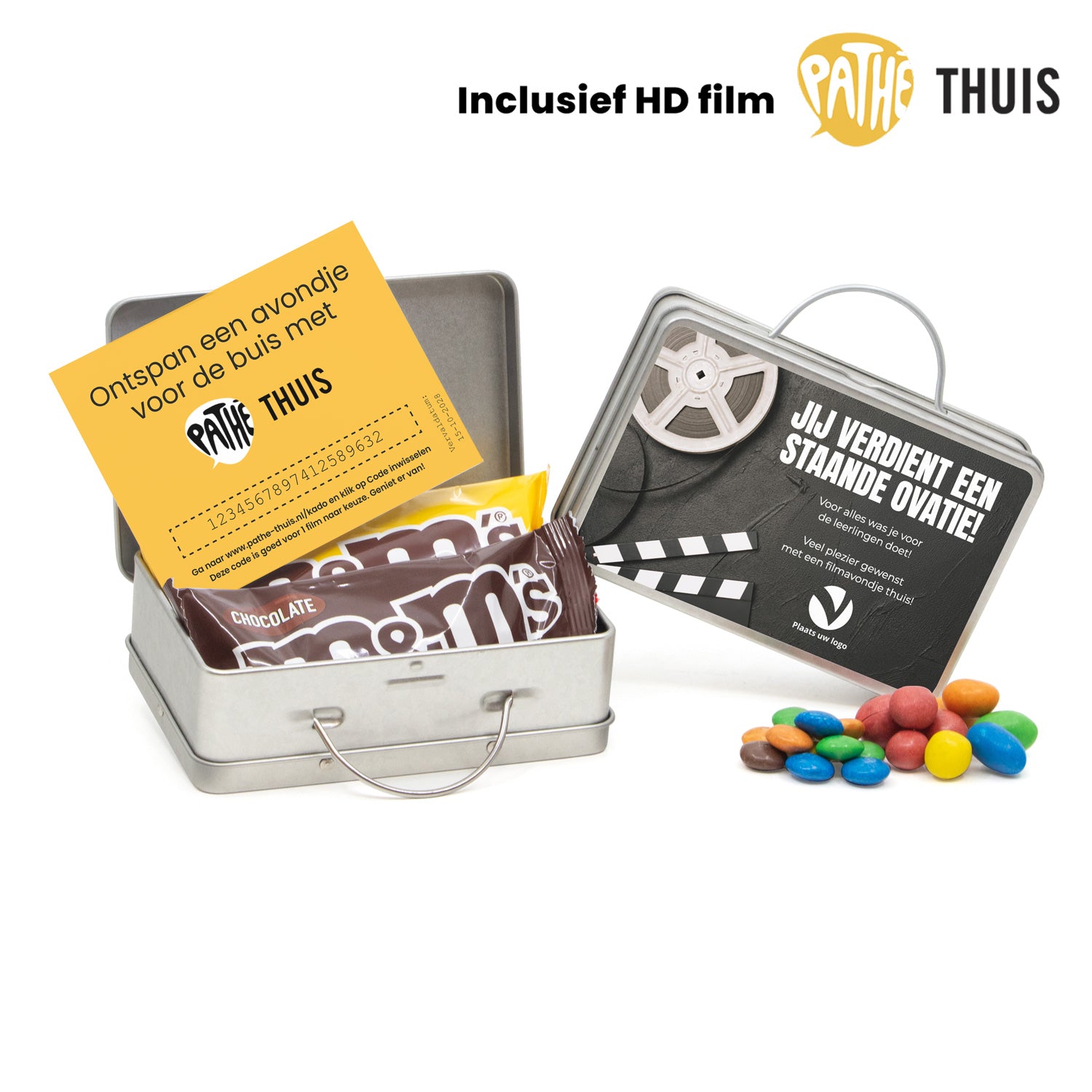 Persoonlijk koffertje met Pathé Thuis vouchercode - Leraar - Bedankjes.nl